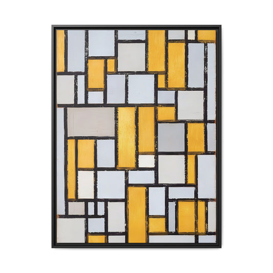 Composition with Grid 1 (1918) by Piet Mondrian  / Toile encadrée sur caisse américaine