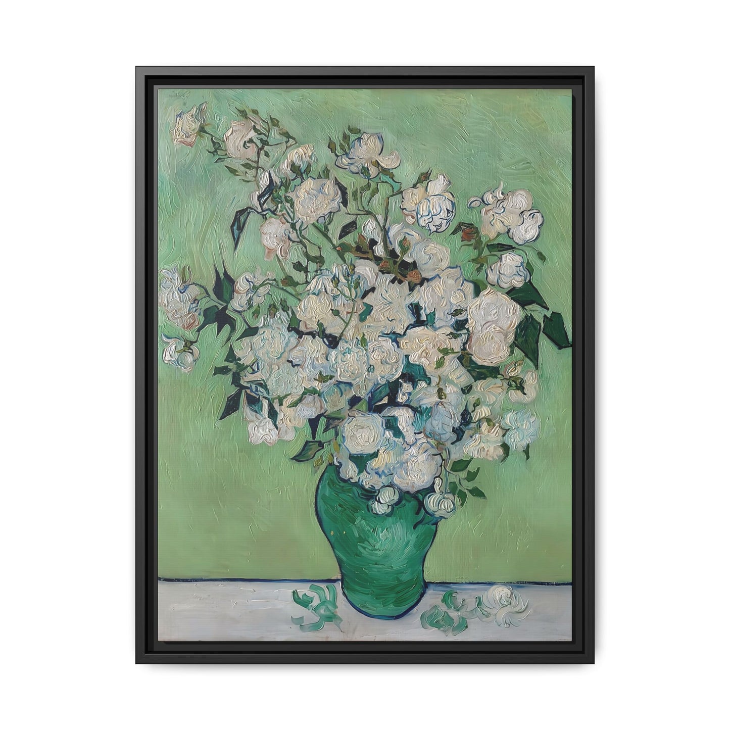 Roses (1890) by Vincent van Gogh / Toile encadrée sur caisse américaine