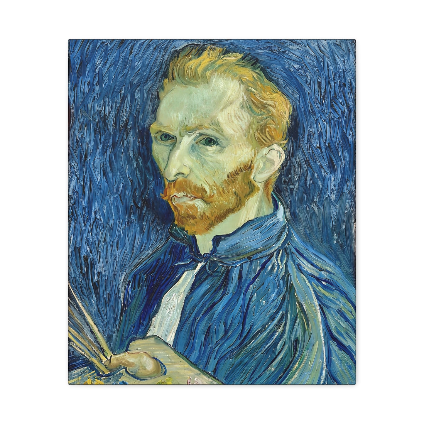 Self-Portrait (1889) by Vincent van Gogh  / Reproduction Fine Art sur Toile / Epaisseur 3,2cm - 1'25 po