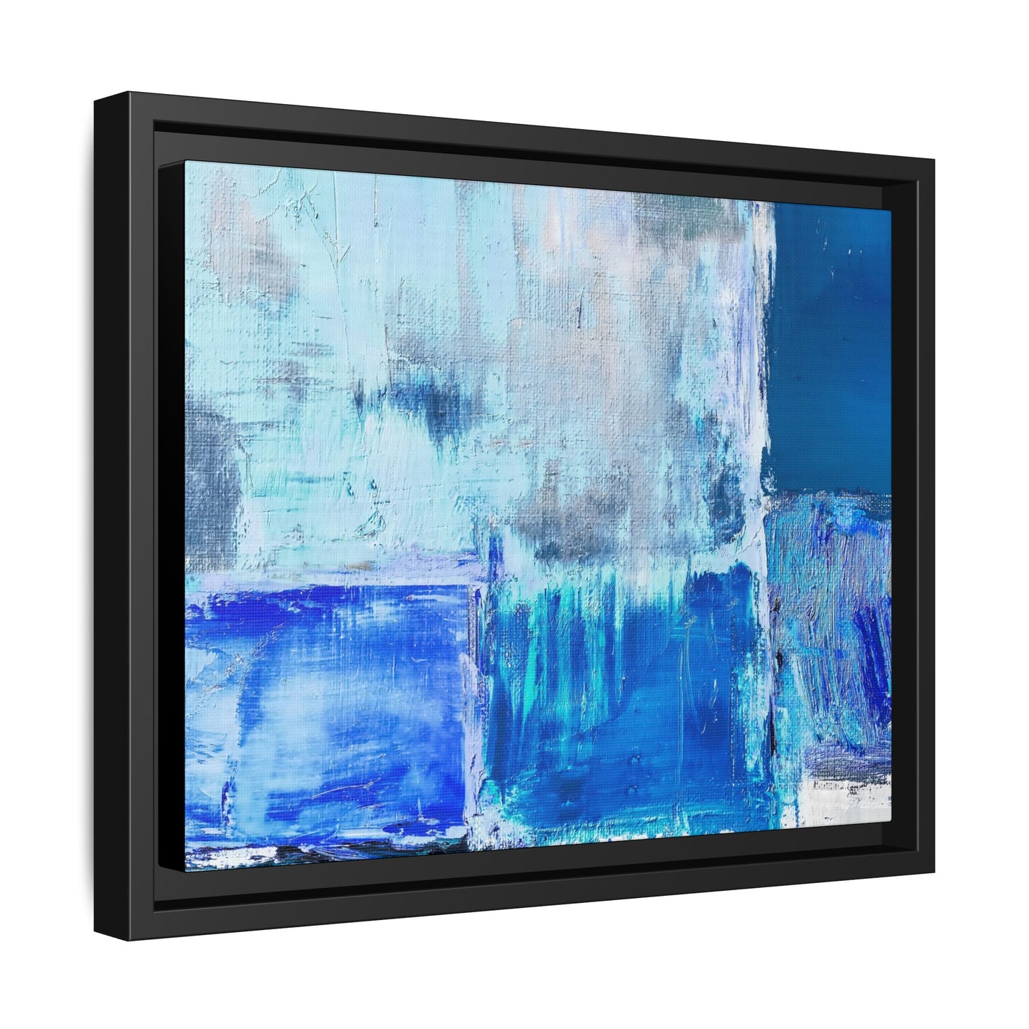 Tableau Beaux Arts Bleu Azur "Série Sign Collections" / Toile encadrée sur caisse américaine
