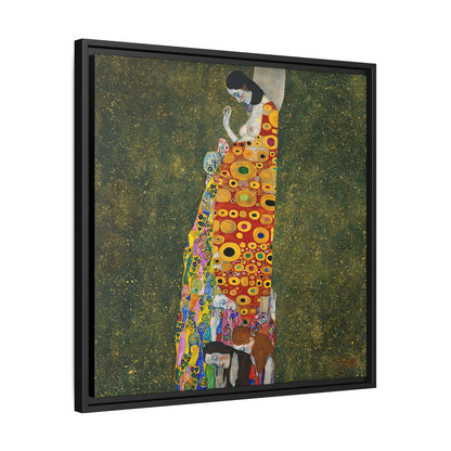 Hope, II (1907 - 1908) by Gustav Klimt / Toile encadrée sur caisse américaine