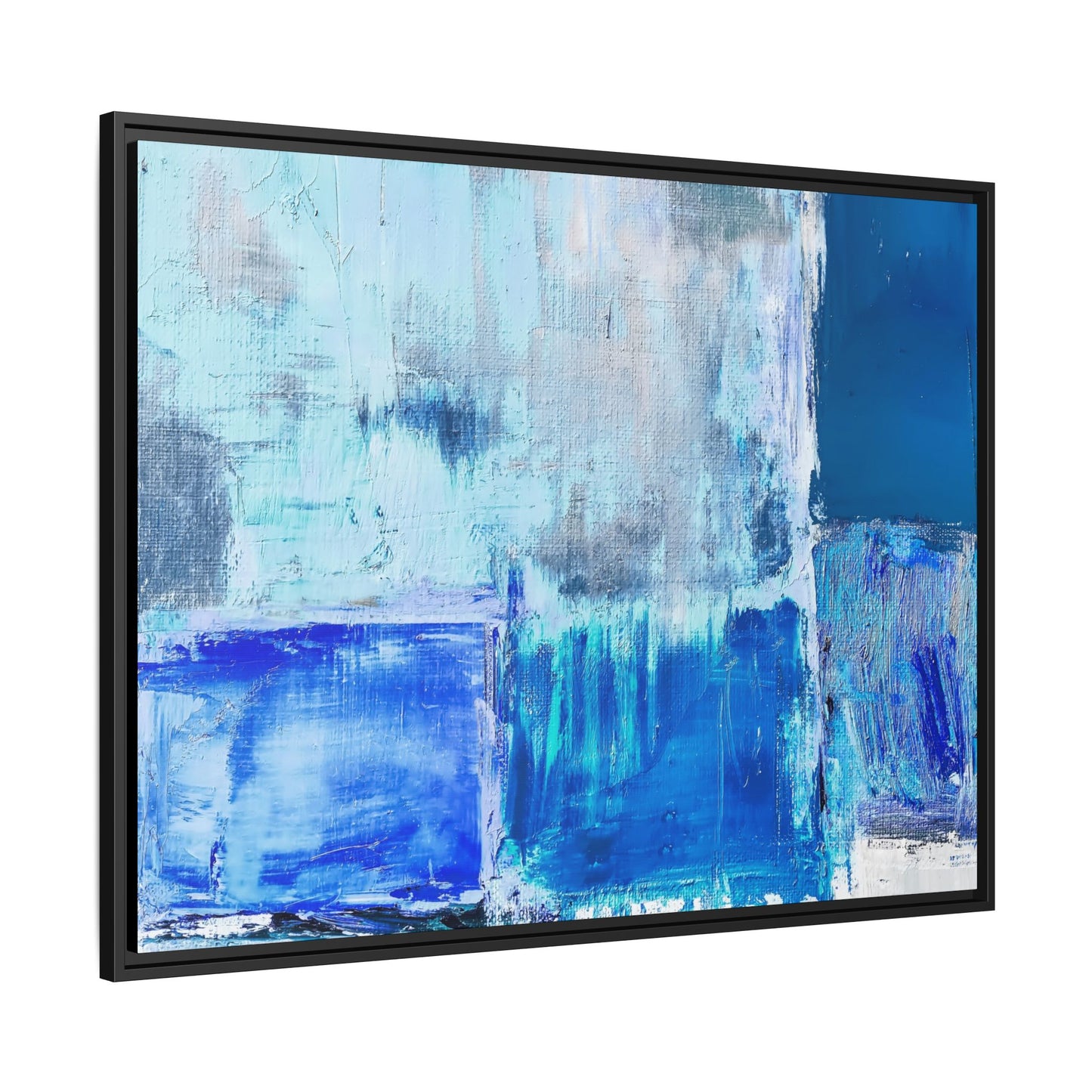 Tableau Beaux Arts Bleu Azur "Série Sign Collections" / Toile encadrée sur caisse américaine