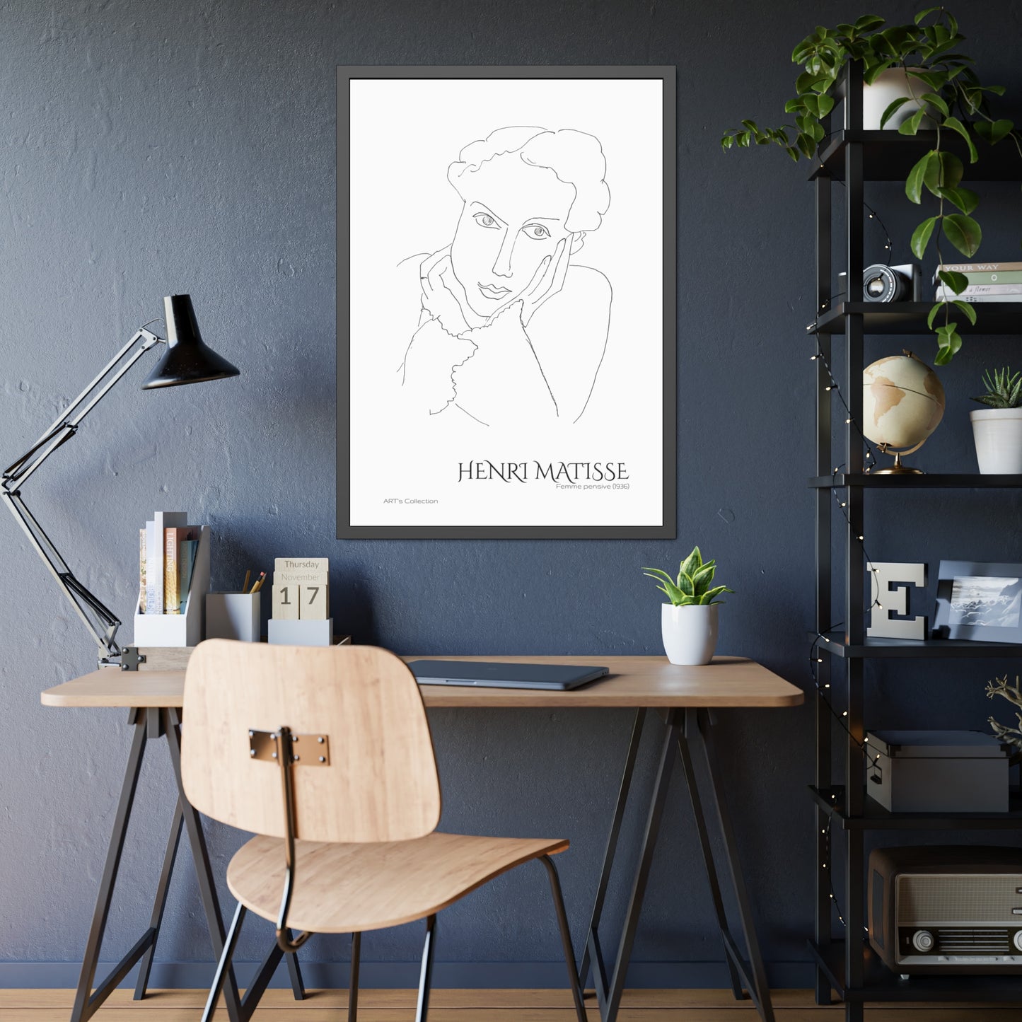 Femme pensive (1936) by Henri Matisse / Affiche Encadrée série ART's Collection