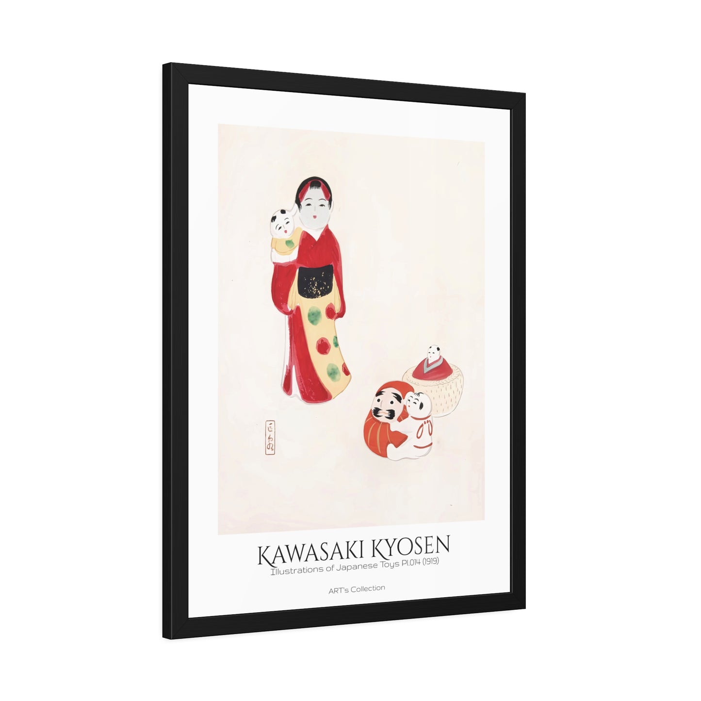 Illustrations of Japanese Toys Pl.014 (1919) by Kawasaki Kyosen / Affiche Encadrée série ART's Collection