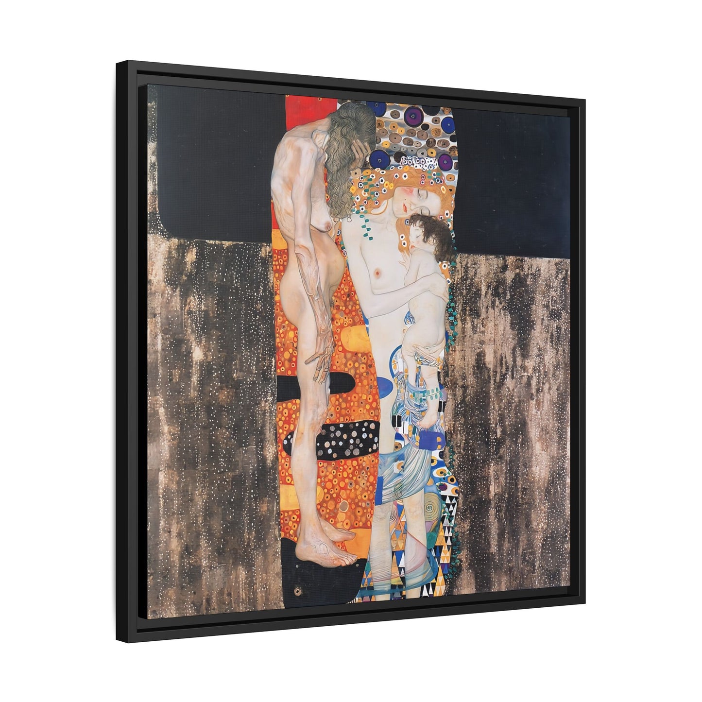 The Three Ages of the Woman (1905) by Gustav Klimt / Toile encadrée sur caisse américaine