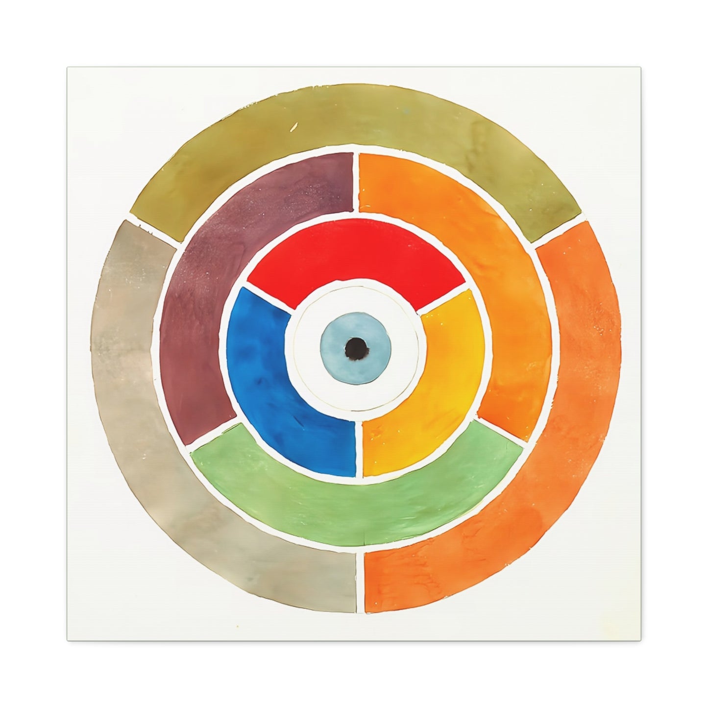 Disc Showing Primary Secondary and Tertiary Colors (ca 1900) by Elizabeth A. Nedwill / Reproduction Fine Art sur Toile /   3.2 cm-1.25 inch