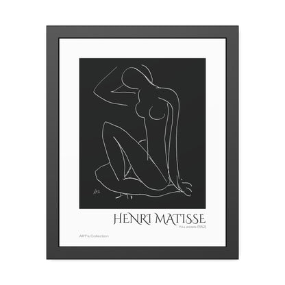 Nu assis (1952) by Henri Matisse version noire et blanche/ Affiche Encadrée série ART's Collection