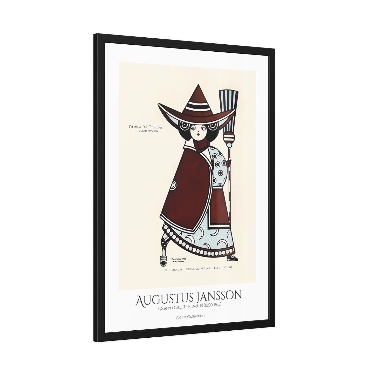 Queen City Ink, Ad. 13 (1890-1913) by Augustus Jansson  / Affiche Encadrée série ART's Collection
