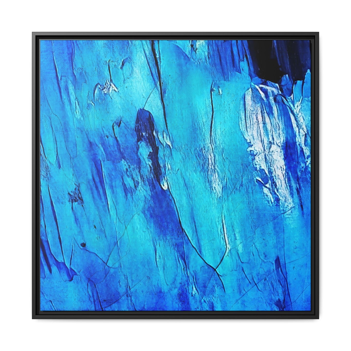 Tableau Intemporel Bleu Electrique "Série Sign Collections" / Toile encadrée sur caisse américaine