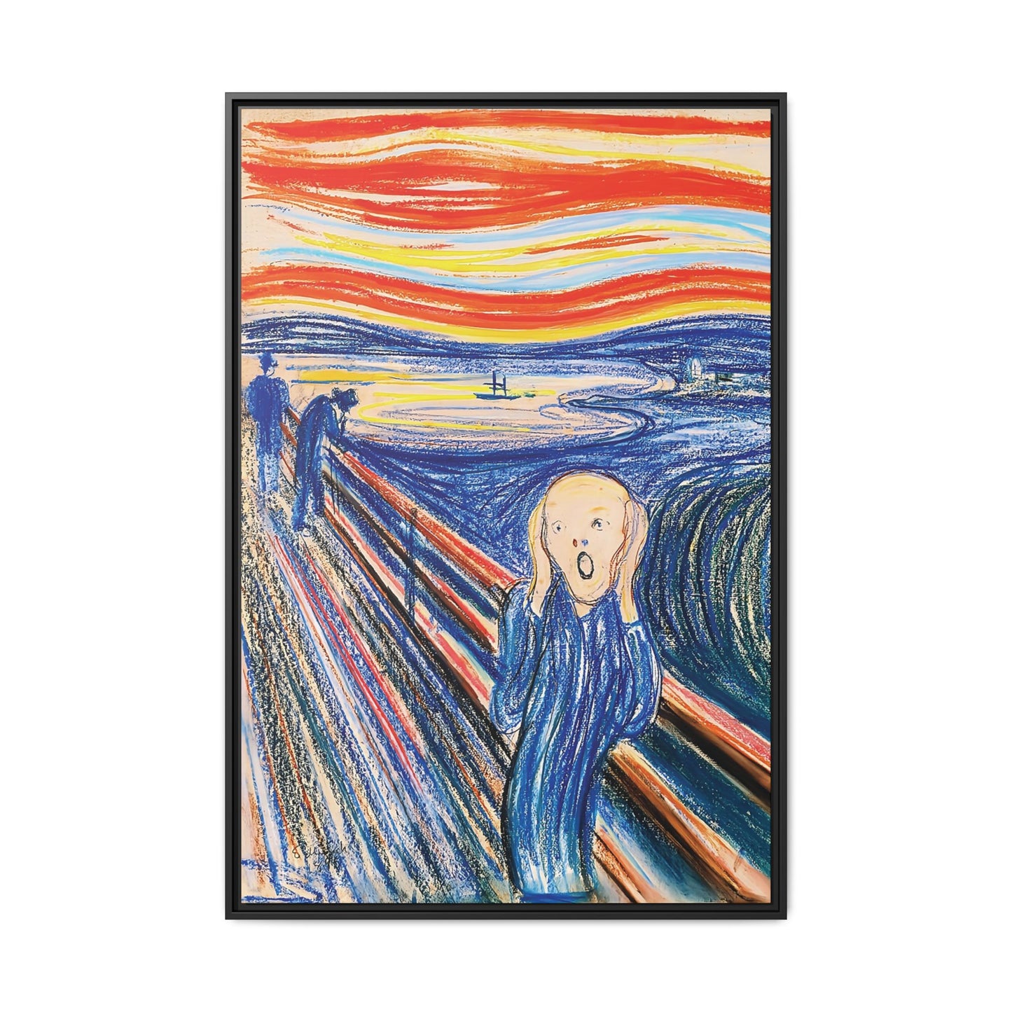 The Scream (1895) color version by Edvard Munch  / Toile encadrée sur caisse américaine
