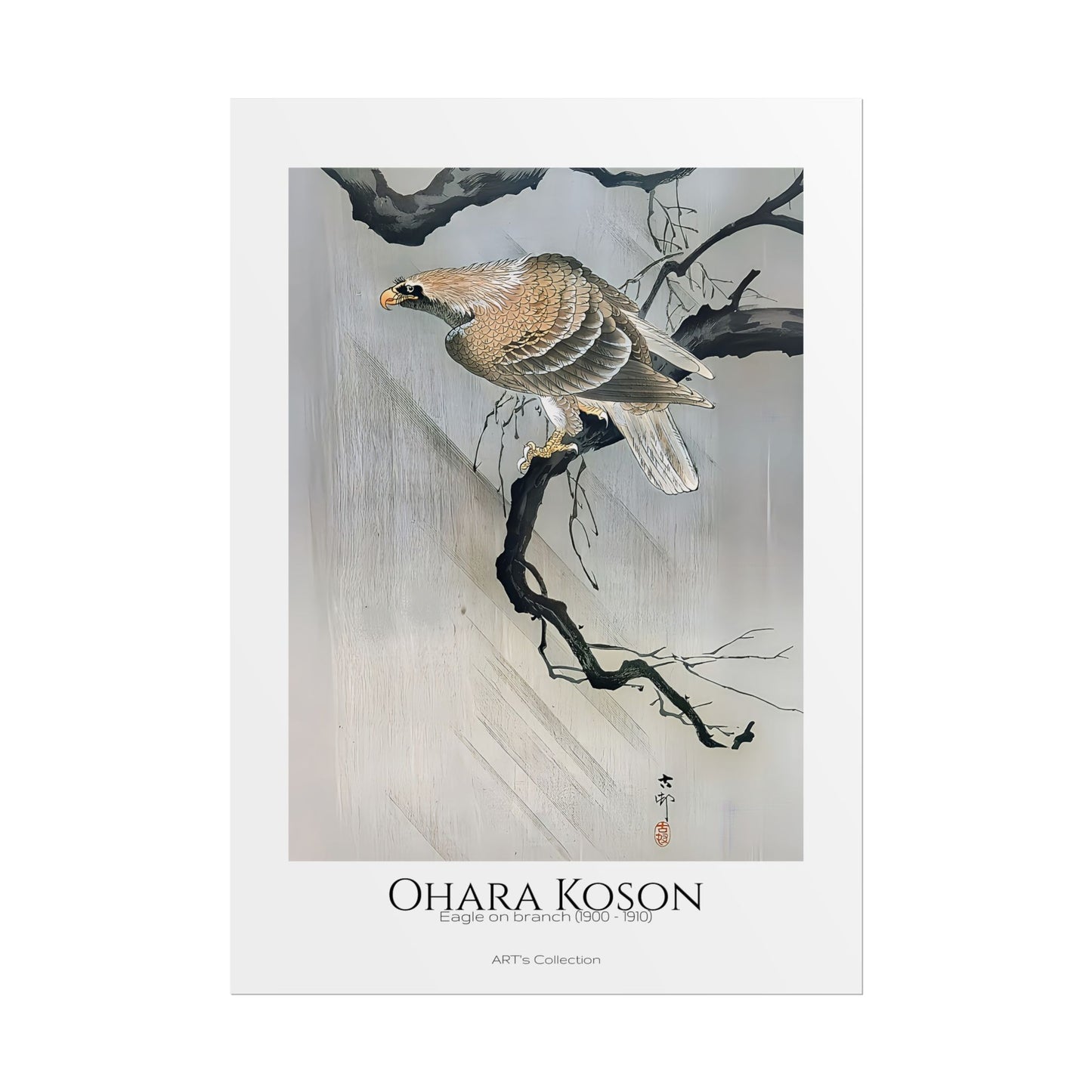 Eagle on branch (1900 - 1910) by Ohara Koson / Affiche imprimée - Série ART's Collection