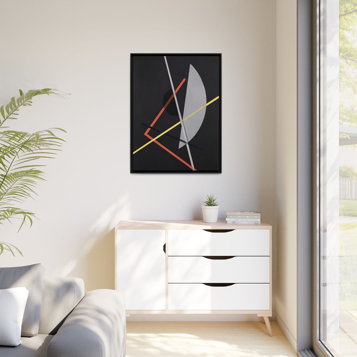 E IV - Konstruktion VII (ca 1922) by László Moholy-Nagy  / Toile encadrée sur caisse américaine