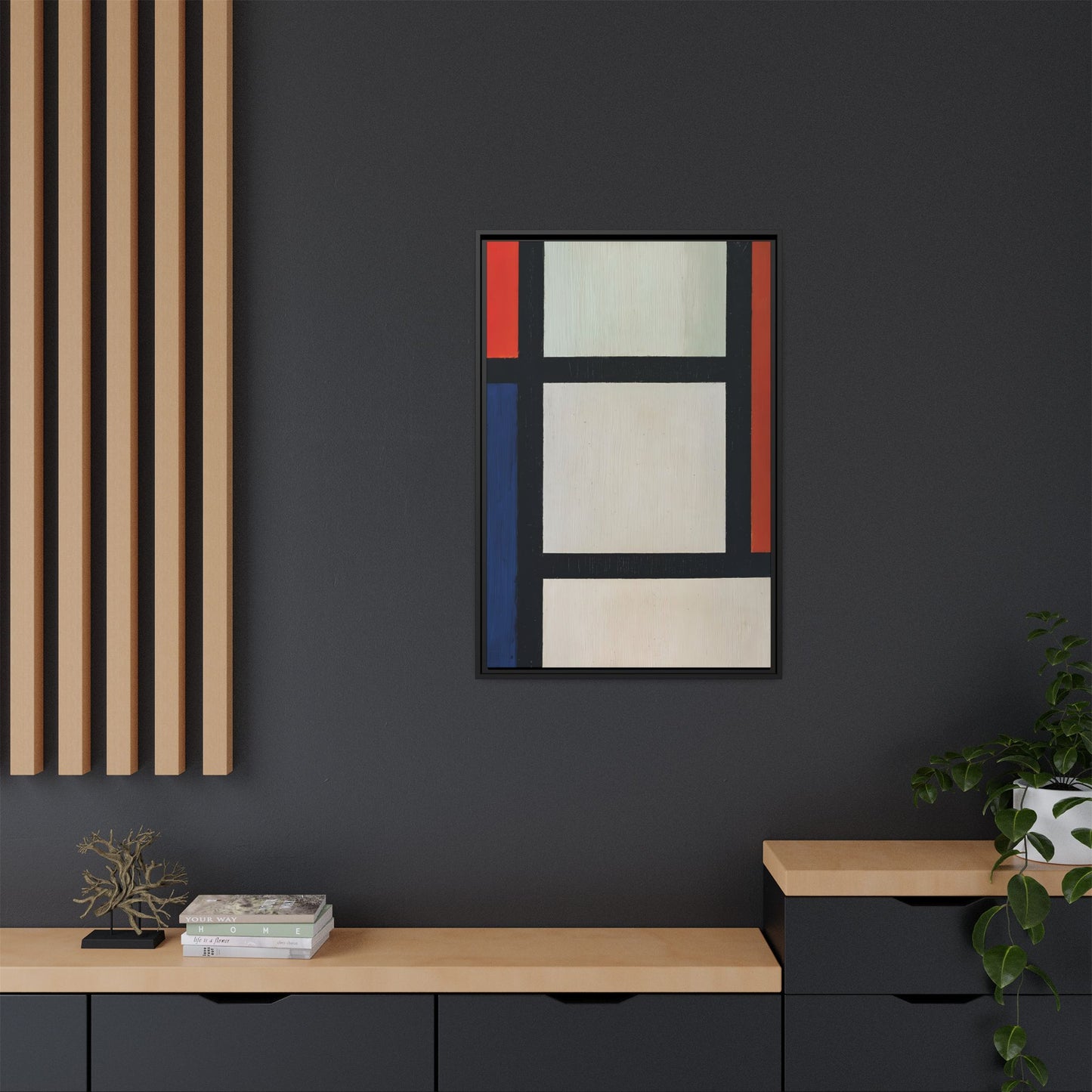 Contra-Composition (1927-28) by Theo van Doesburg  / Toile encadrée sur caisse américaine