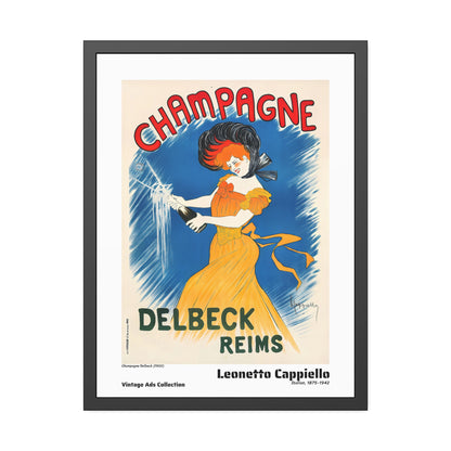 Champagne Delbeck (1902) by Leonetto Cappiello / Affiche Encadrée Série Vintage Ads Collection