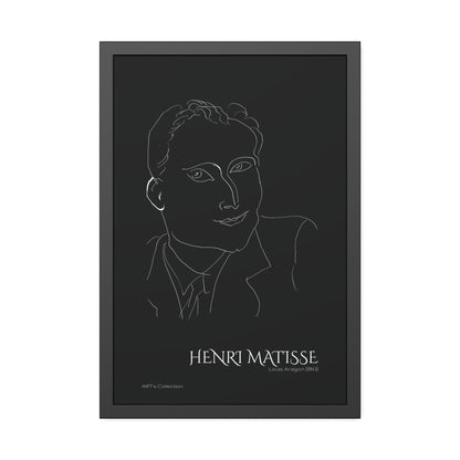 Louis Aragon (1943) black édition by Henri Matisse / Affiche Encadrée série ART's Collection