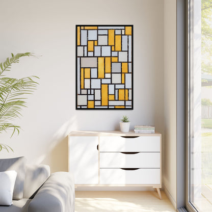 Composition with Grid 1 (1918) by Piet Mondrian  / Toile encadrée sur caisse américaine