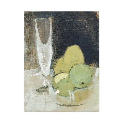 Green Apples And Champagne Glass (1934) by Helene Schjerfbeck / Reproduction Fine Art sur Toile /  Epaisseur 3.2 cm - 1.25 inch