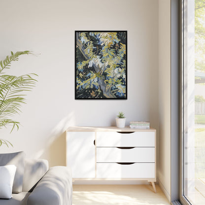 Acacia in Flowers by Vincent van Gogh / Toile encadrée sur caisse américaine