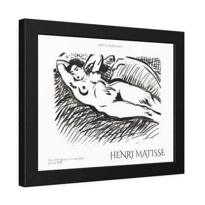 Nu allongé sur un canapé (circa 1927) by Henry Matisse  / Affiche Encadrée série ART's Collection