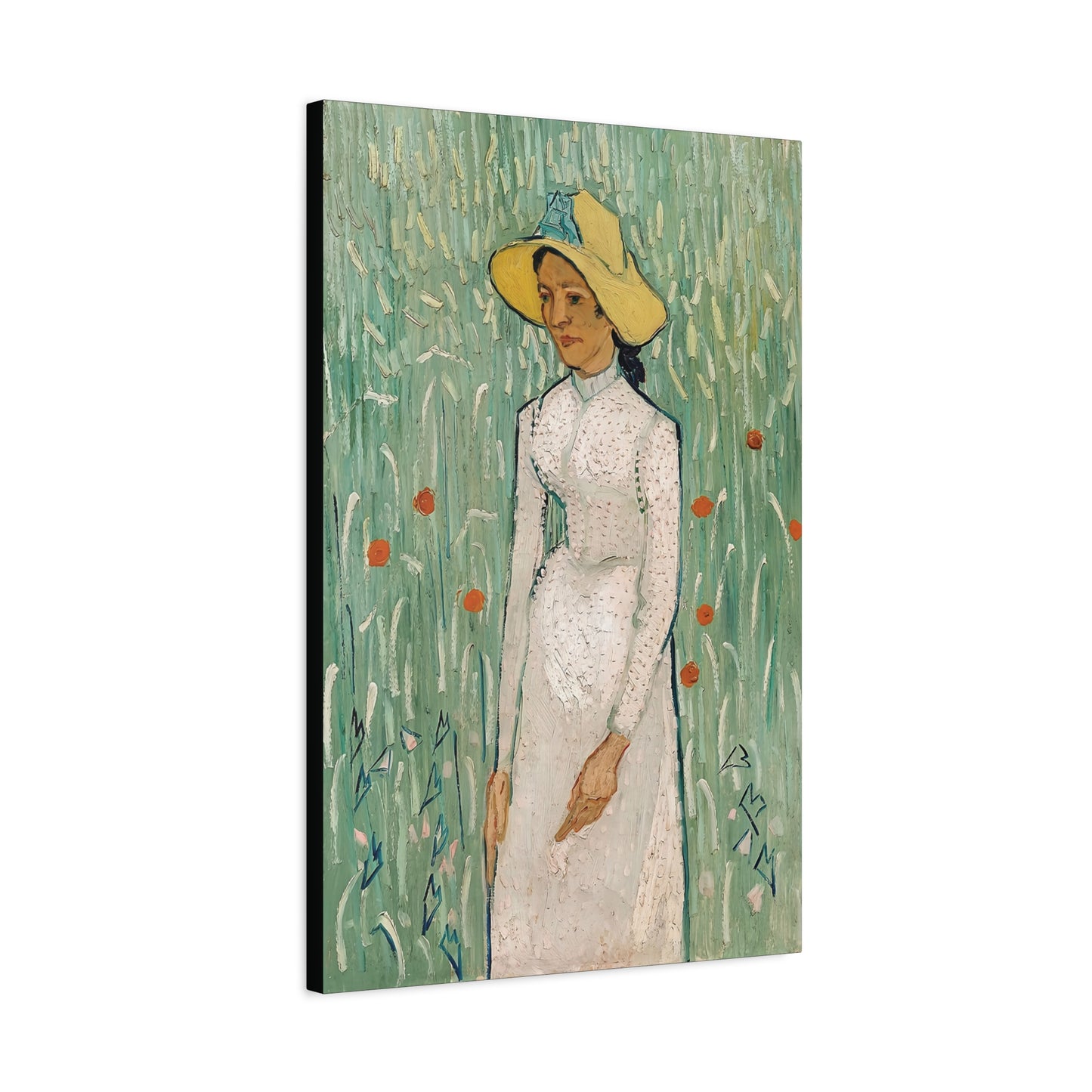 Girl in White (1890) by Vincent van Gogh / Reproduction Fine Art sur Toile / Epaisseur 3.2 cm - 1.25 inch