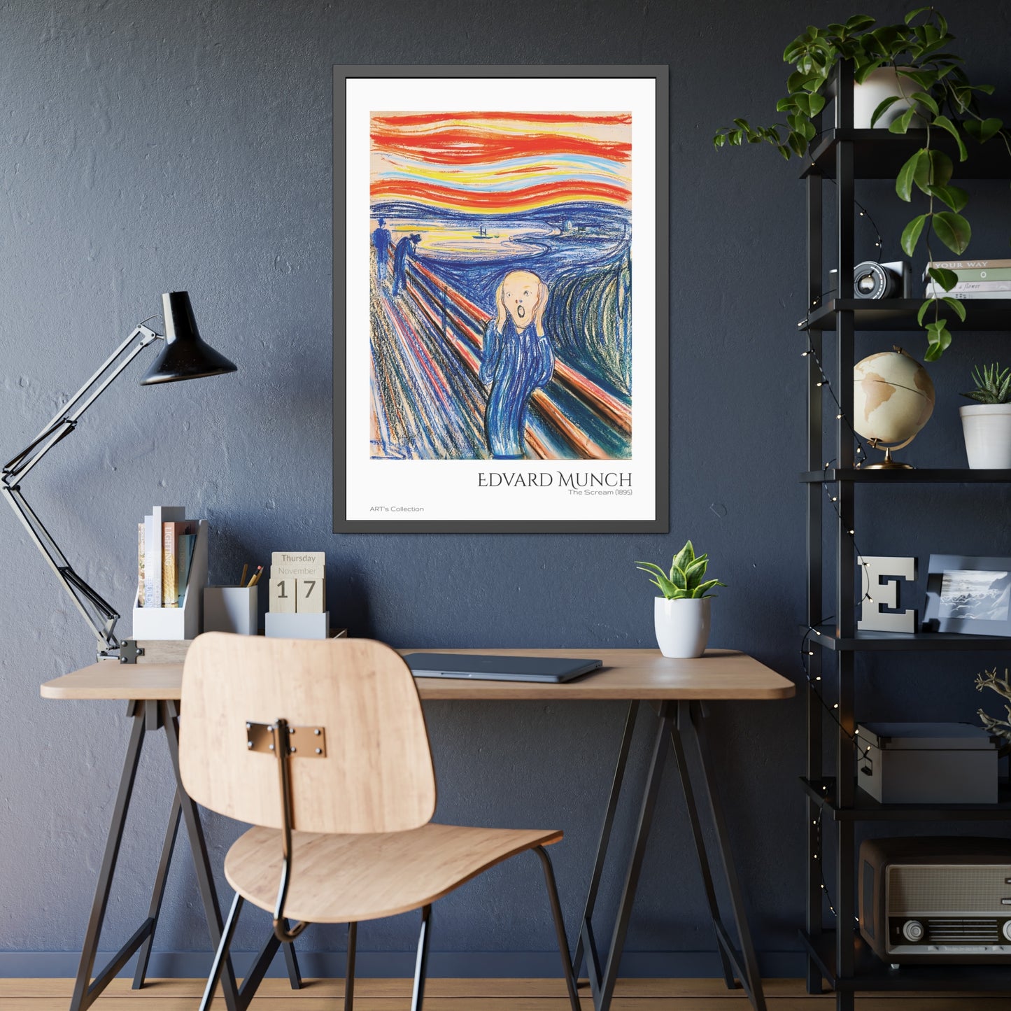The Scream (1895) color version by Edvard Munch / Affiche Encadrée série ART's Collection