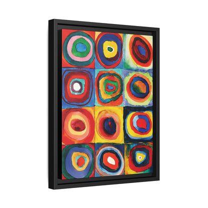 Wassily Kandinsky / Etude De Couleurs : Carrés avec Cercles Concentriques (1913) /Toile encadrée sur caisse américaine