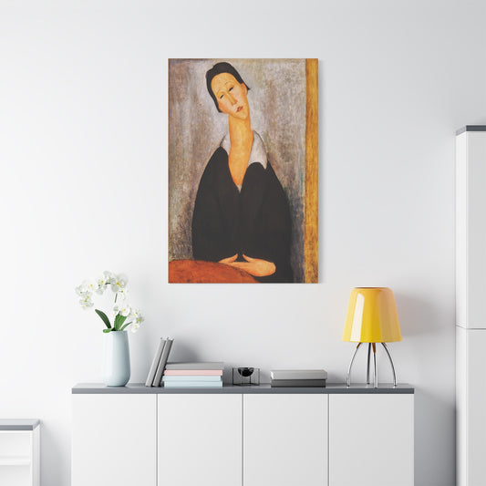Portrait Of A Polish Woman  by Amedeo Modigliani / Reproduction Fine Art sur Toile / Flanc Large Epaisseur 3.2 cm - 1.25 inch