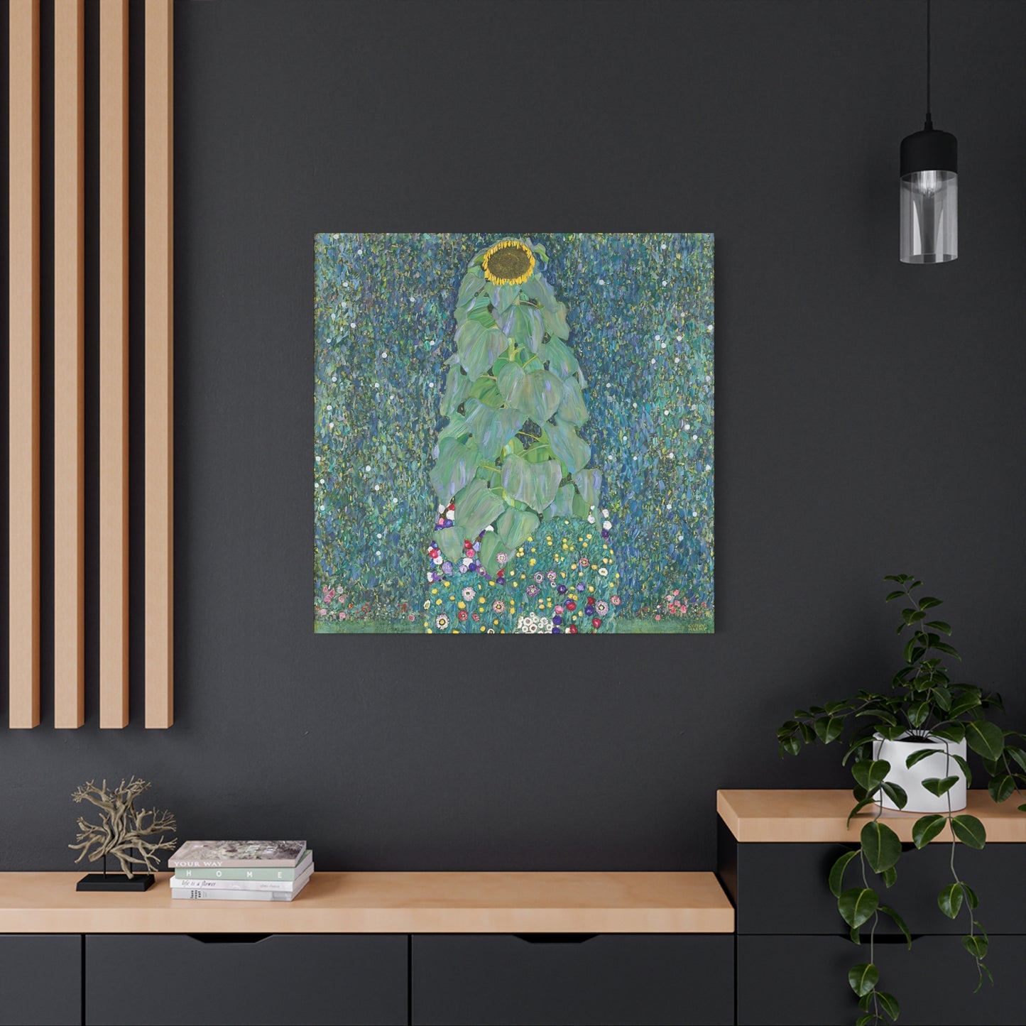 Sunflowers (1883) by Gustav Klimt / Reproduction Fine Art sur Toile / Flanc Large Epaisseur 3.2 cm - 1.25 inch