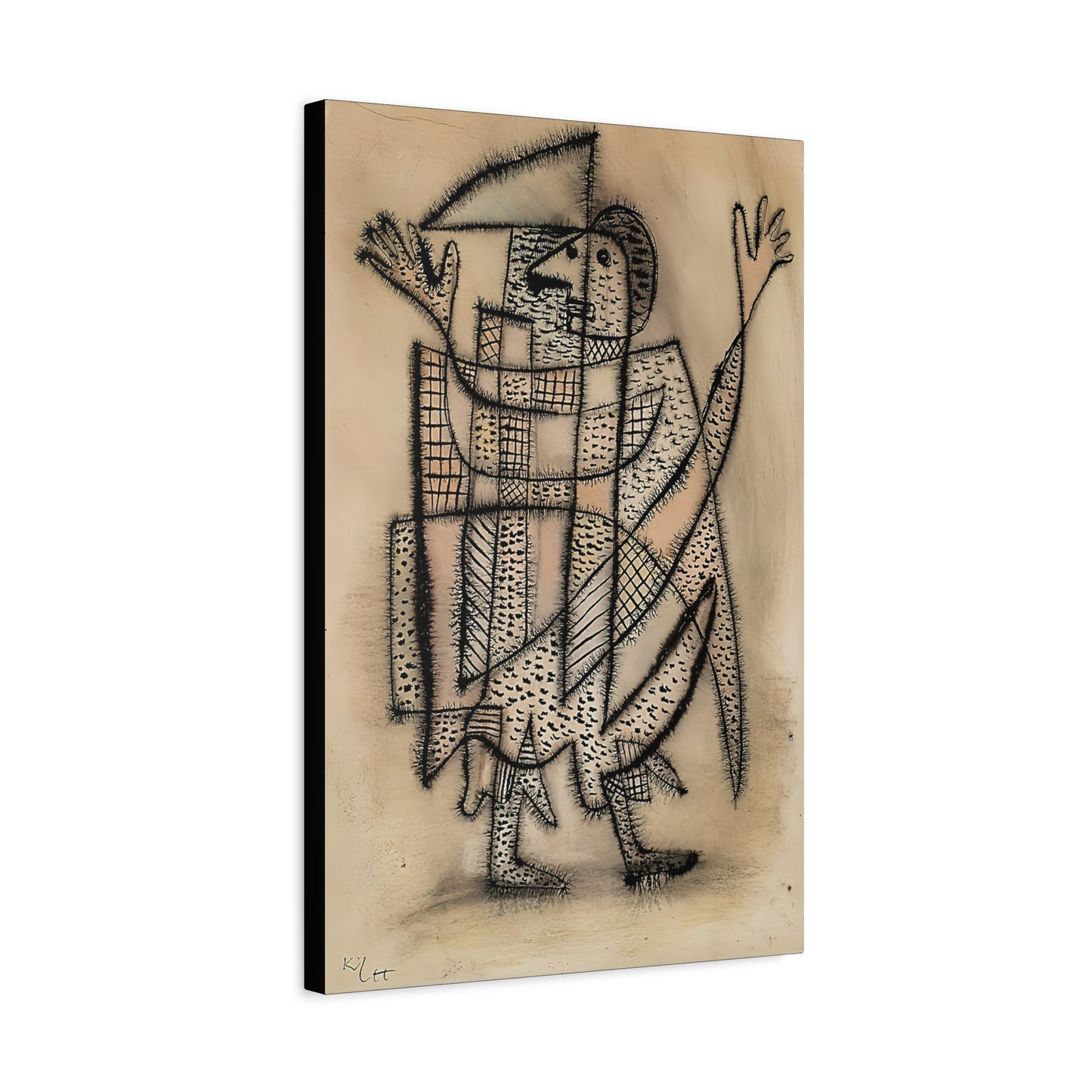 Maske mit Sense (1927) by Paul Klee  / Reproduction Fine Art sur Toile / Epaisseur 3.2 cm - 1.25 inch