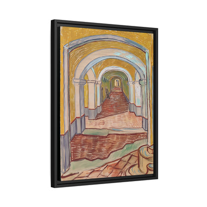 Corridor in the Asylum (1889) by Vincent van Gogh / Toile encadrée sur caisse américaine