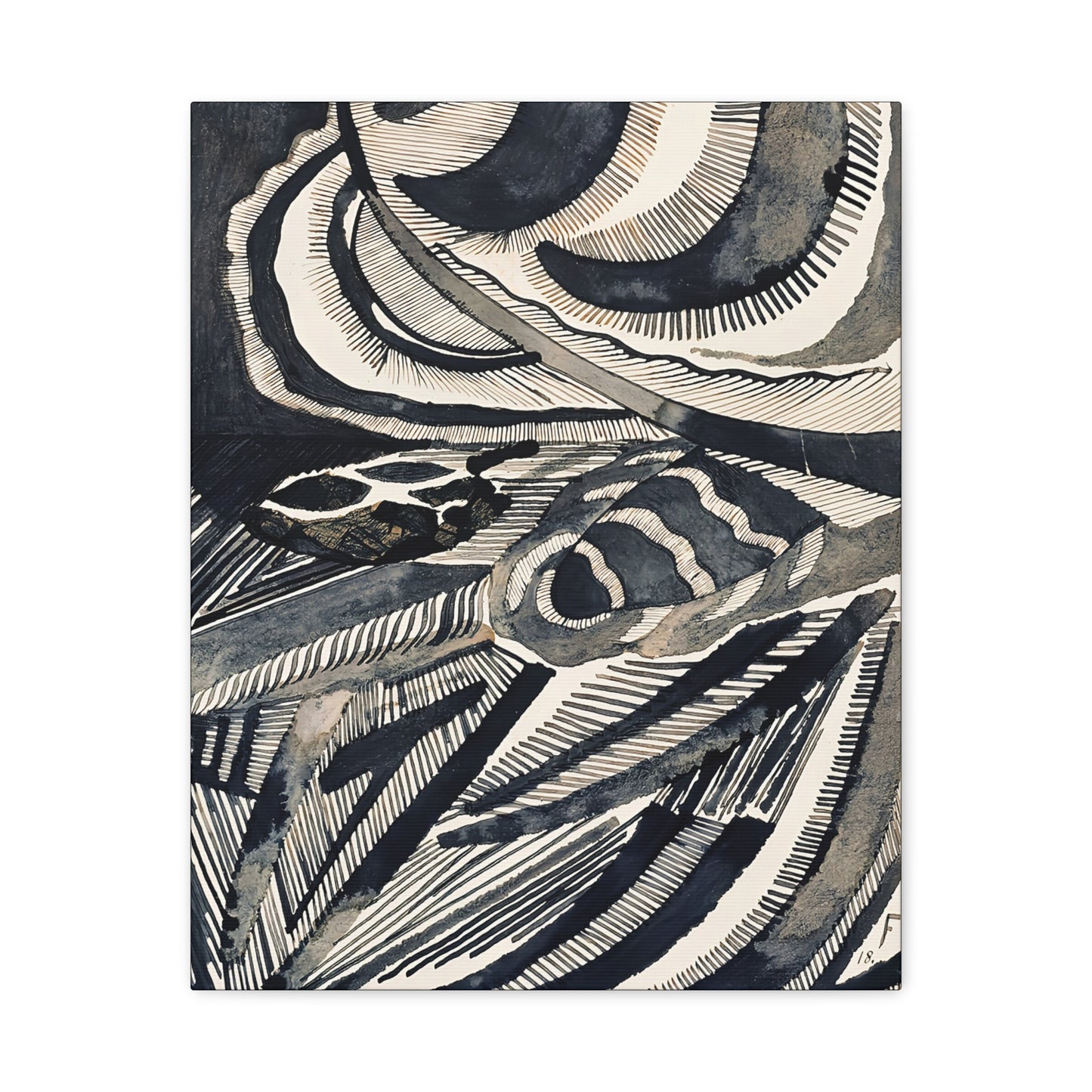 Landschaft (1918)  by Otto Freundlich  / Reproduction Fine Art sur Toile / Epaisseur 3.2 cm - 1.25 inch