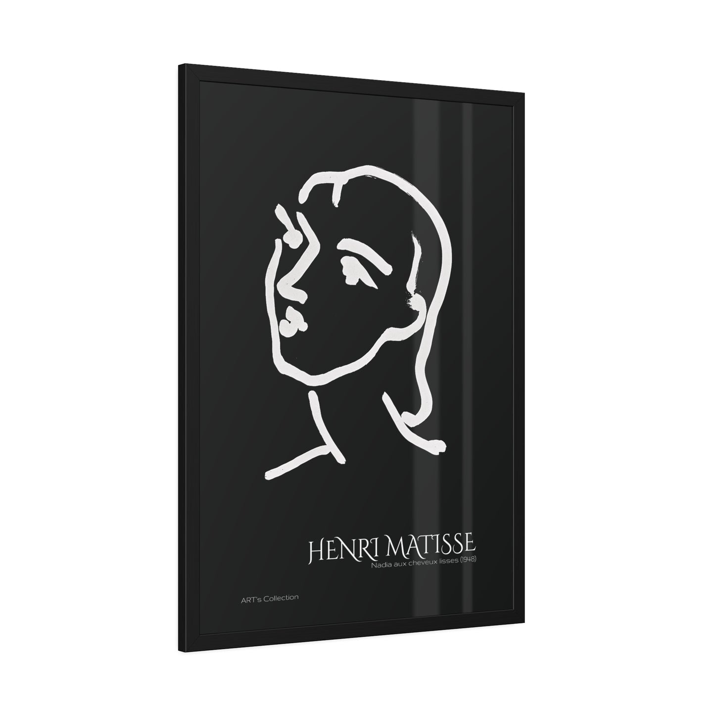 Nadia aux cheveux lisses (1948) black édition by Henri Matisse / Affiche Encadrée série ART's Collection