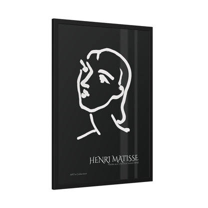 Nadia aux cheveux lisses (1948) black édition by Henri Matisse / Affiche Encadrée série ART's Collection