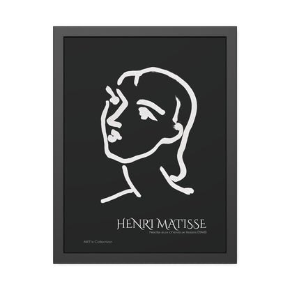 Nadia aux cheveux lisses (1948) black édition by Henri Matisse / Affiche Encadrée série ART's Collection