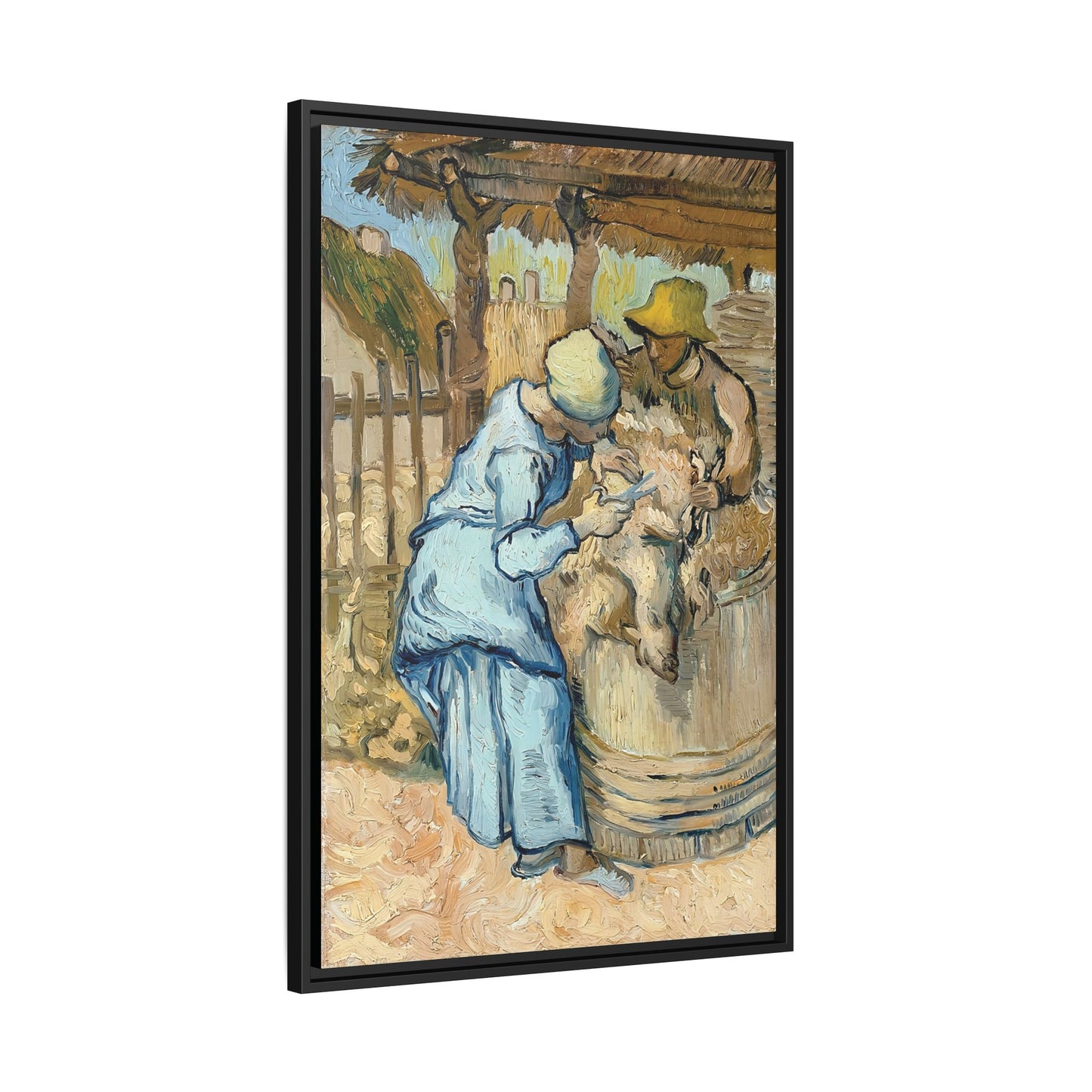 The Sheep-Shearer (After Millet) by Vincent van Gogh / Toile encadrée sur caisse américaine