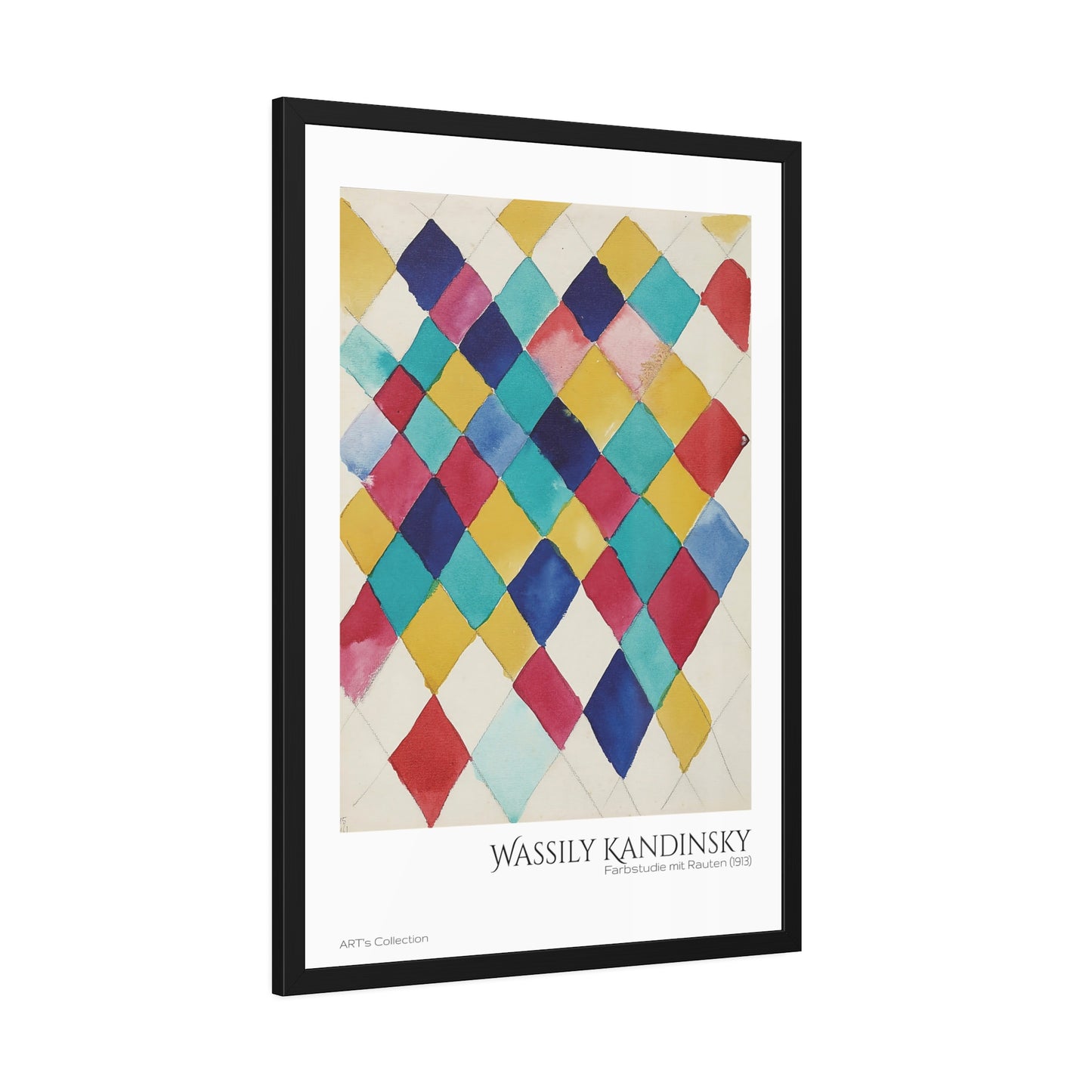 Farbstudie mit Rauten (1913) by Wassily Kandinsky / Affiche Encadrée série ART's Collection