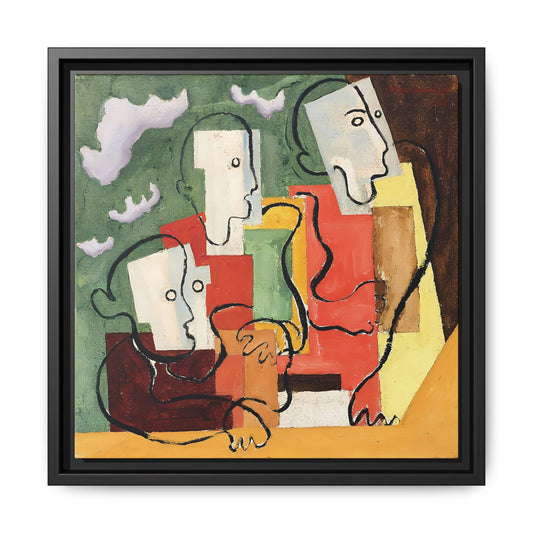 Trois personnages (1928) by Louis Marcoussis / Toile encadrée sur caisse américaine