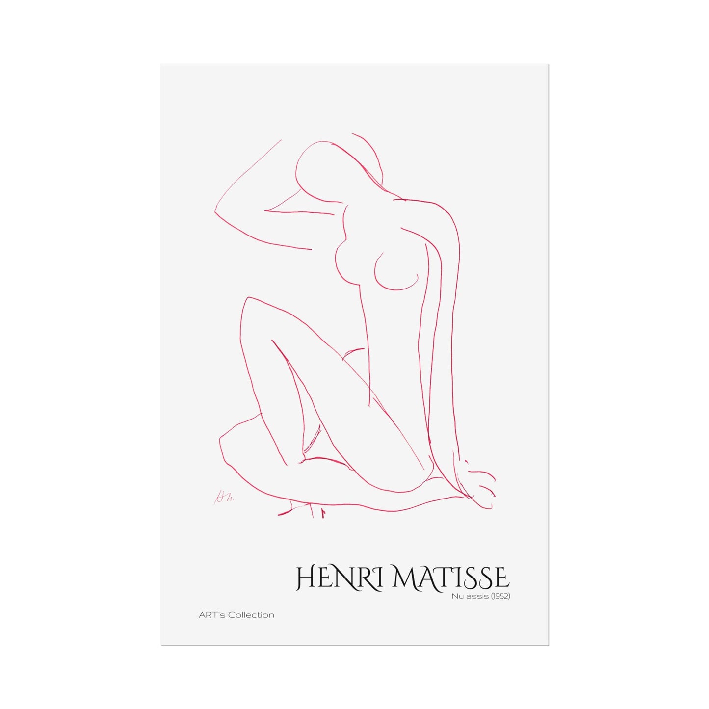 Nu assis (1952) version rouge by Henri Matisse / Affiche imprimée - Série ART's Collection