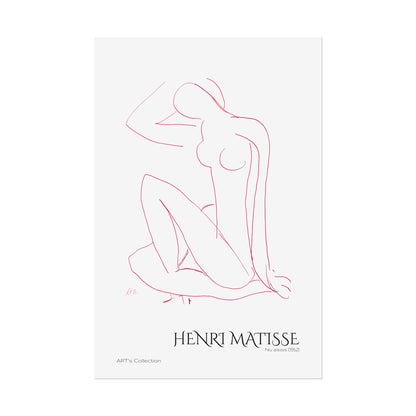 Nu assis (1952) version rouge by Henri Matisse / Affiche imprimée - Série ART's Collection