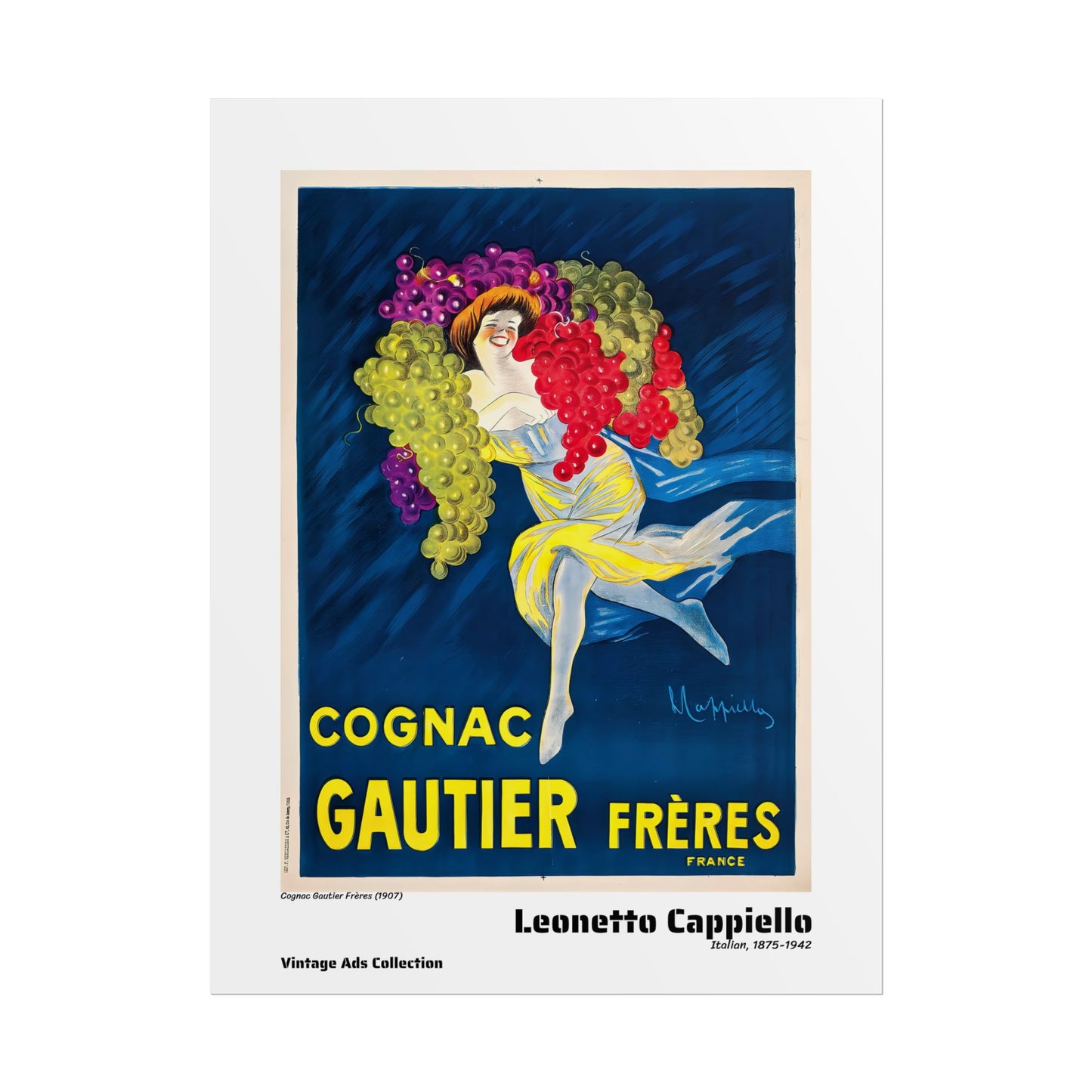 Cognac Gautier Frères (1907) by Leonetto Cappiello / Affiche imprimée - Série Vintage Ads Collection