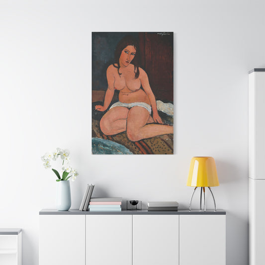 Seated Nude (1917)  by Amedeo Modigliani / Reproduction Fine Art sur Toile / Flanc Large Epaisseur 3.2 cm - 1.25 inch