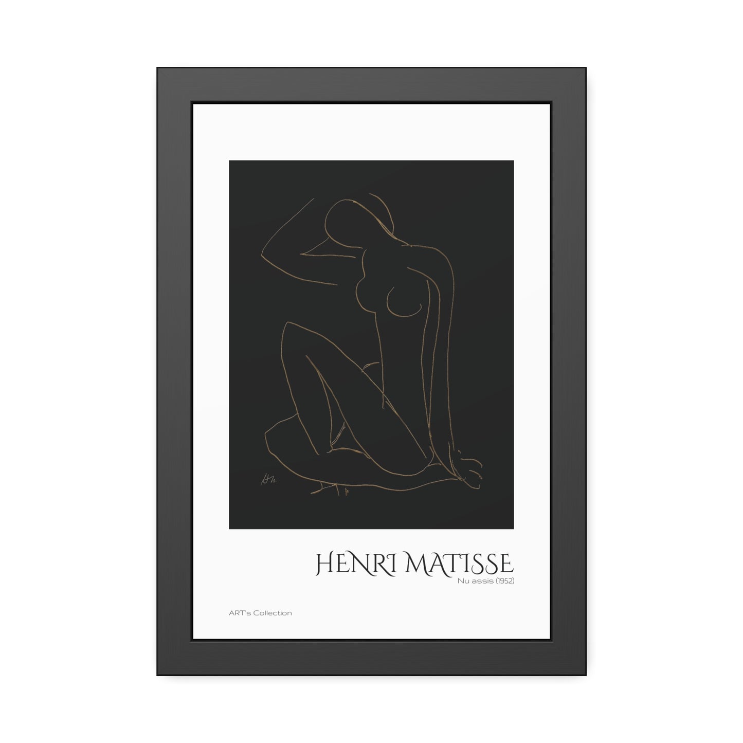 Nu assis (1952) by Henri Matisse version imposition / Affiche Encadrée série ART's Collection