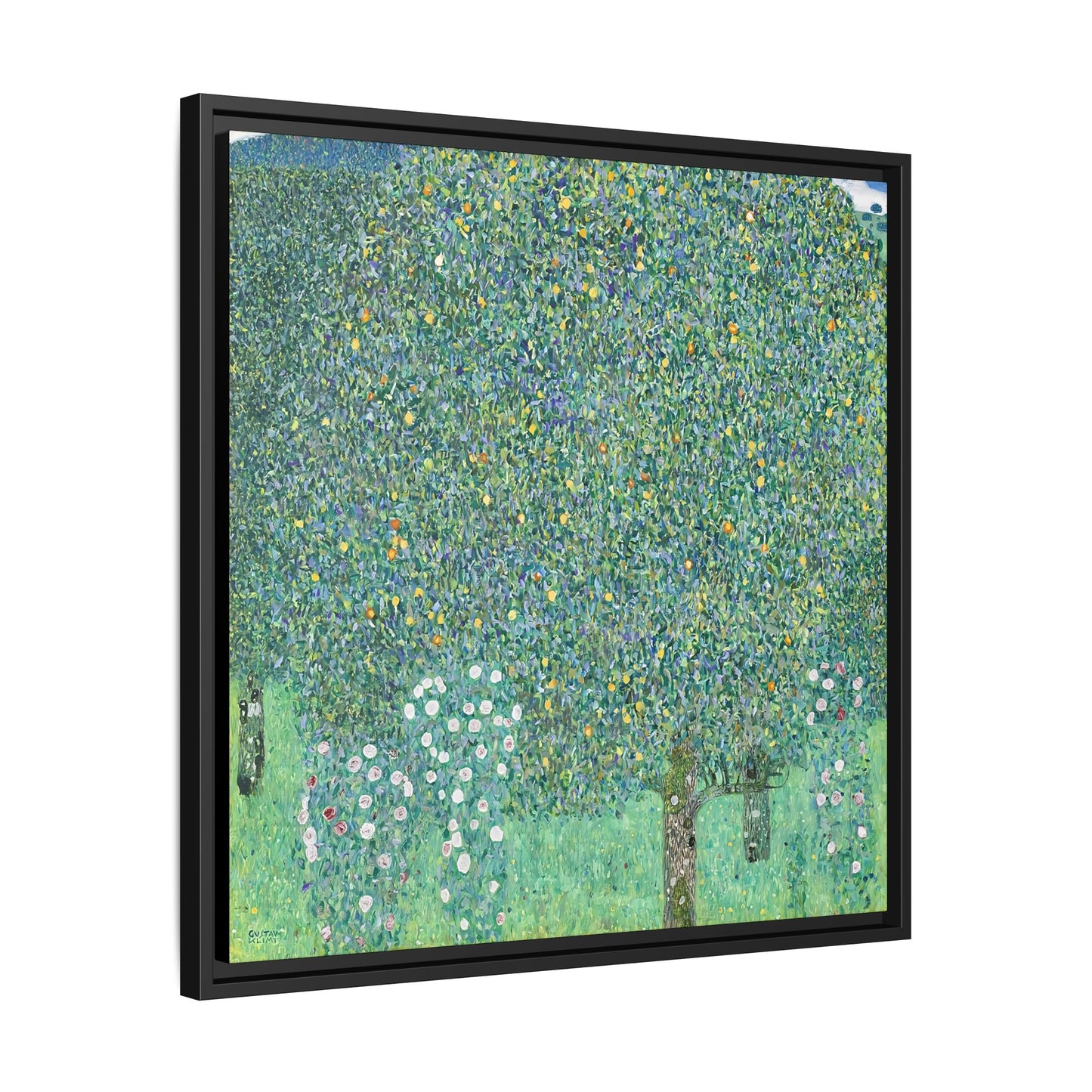 Rosebushes under the Trees (circa 1905)  by Gustav Klimt / Toile encadrée sur caisse américaine