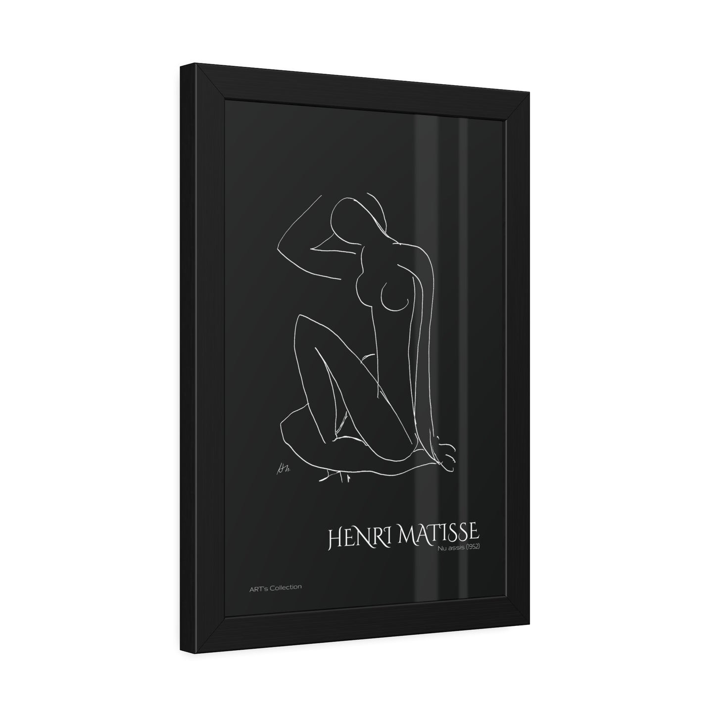 Nu assis (1952) black édition by Henri Matisse / Affiche Encadrée série ART's Collection