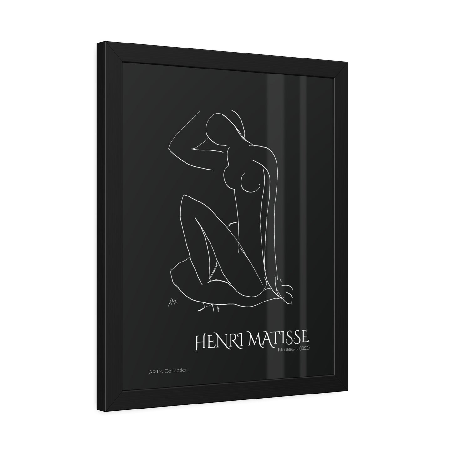 Nu assis (1952) black édition by Henri Matisse / Affiche Encadrée série ART's Collection