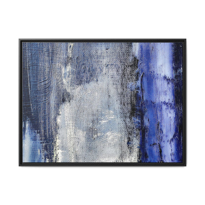 Tableau Beaux Arts Anthracite & Bleu Contrasté "Série Sign Collections" / Toile encadrée sur caisse américaine