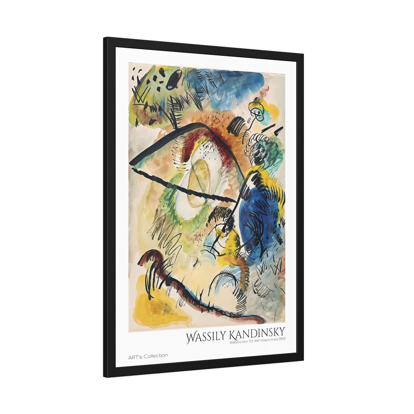 Watercolor IX with black lines (1913) by Wassily Kandinsky / Affiche Encadrée série ART's Collection