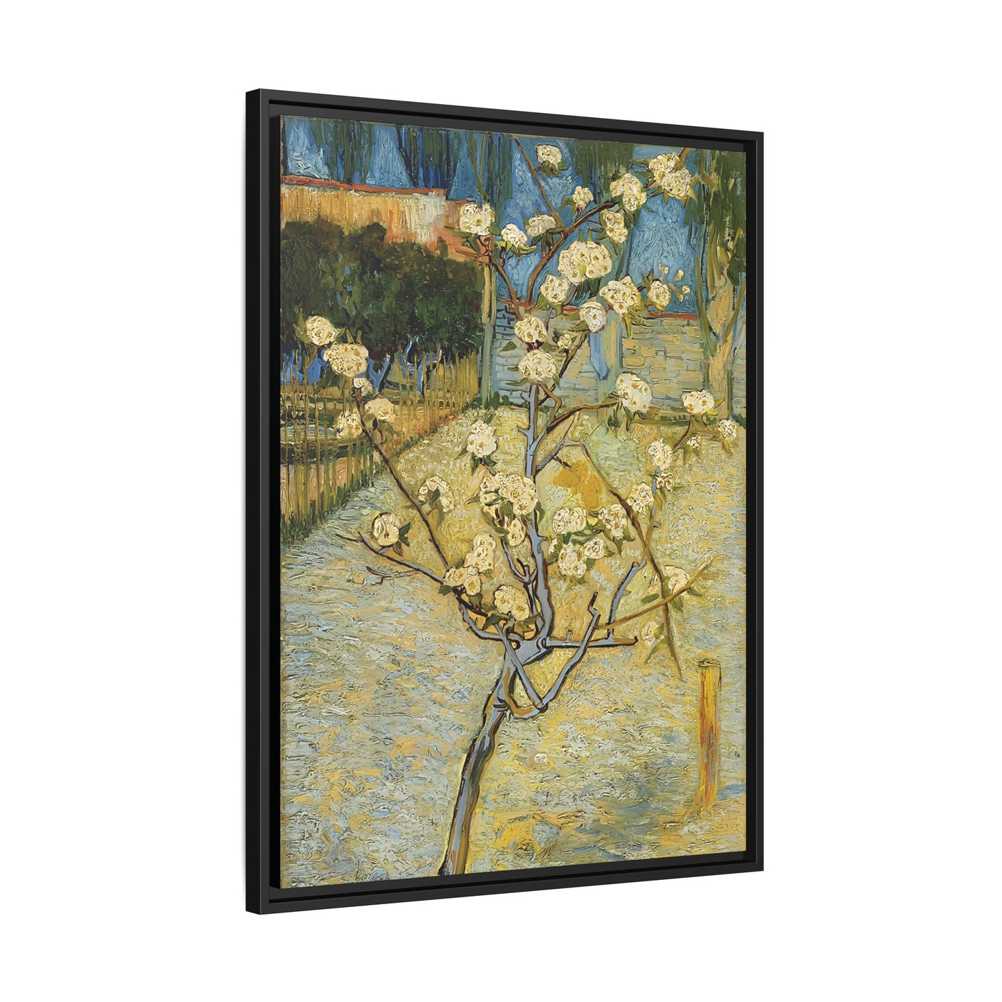 Small pear tree in blossom (1888) by Vincent van Gogh / Toile encadrée sur caisse américaine