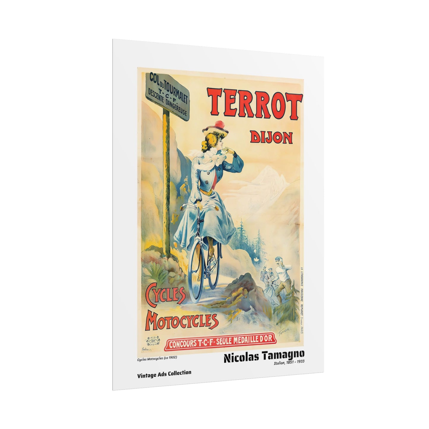 Cycles Motocycles (ca 1902) by Nicolas Tamagno  / Affiche imprimée - Série Vintage Ads Collection
