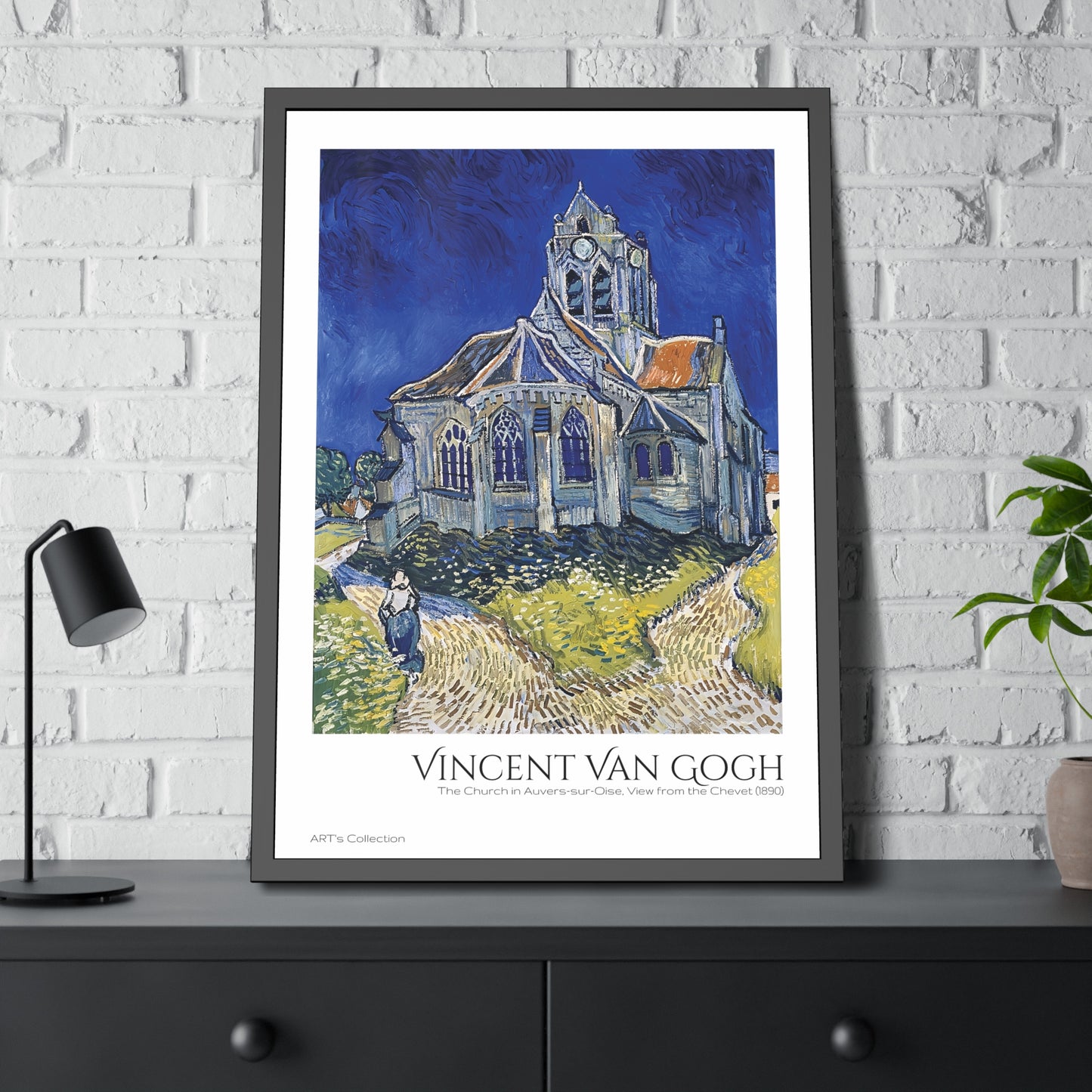 The Church in Auvers-sur-Oise, View from the Chevet (1890)  by Vincent Van Gogh / Affiche Encadrée série ART's Collection